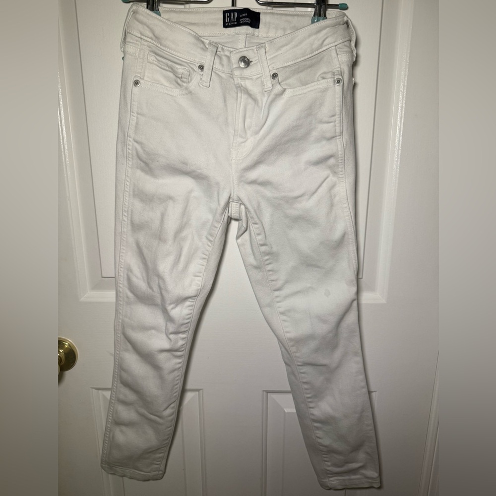 Gap white high waisted skinny jeans